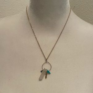 Gold Crystal Charm Necklace